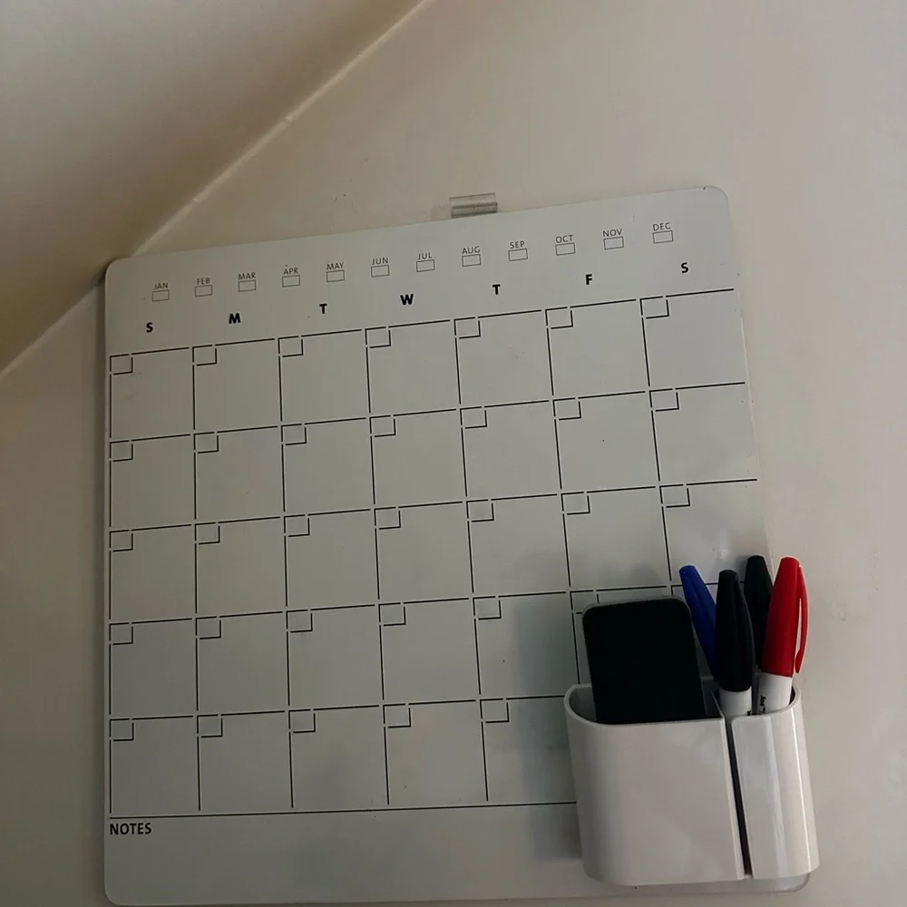 Whiteboard Monthly Planner with Marker Set
